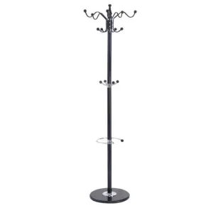 15 Hooks 70" Metal Coat Hat Jacket Stand Tree Holder Hanger Rack w/ Marble Base