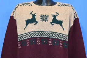 90s Polo Ralph Lauren Reindeer Snowflakes Sweater Extra Large