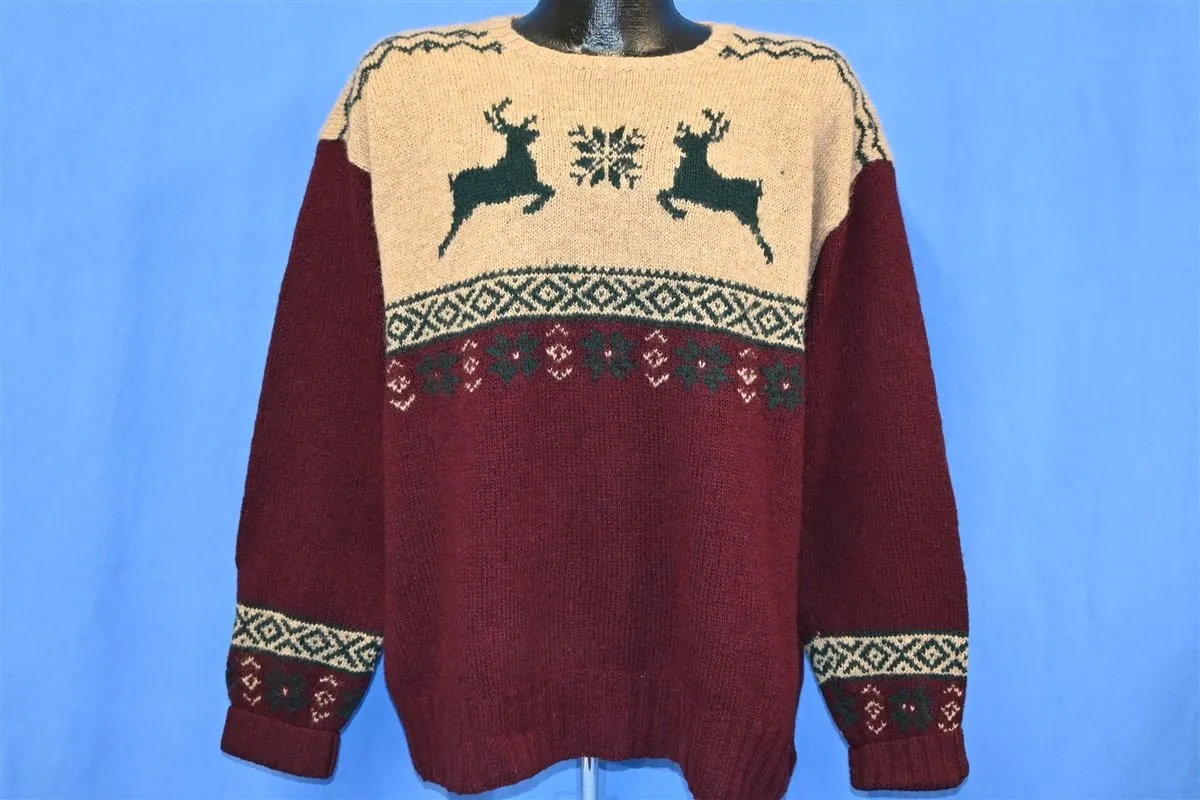 90s Polo Ralph Lauren Reindeer Snowflakes Sweater Extra Large