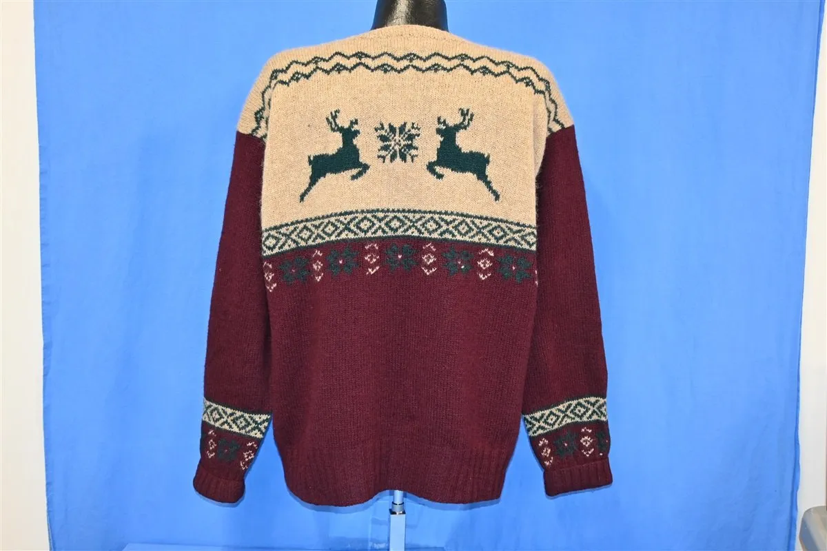 90s Polo Ralph Lauren Reindeer Snowflakes Sweater Extra Large