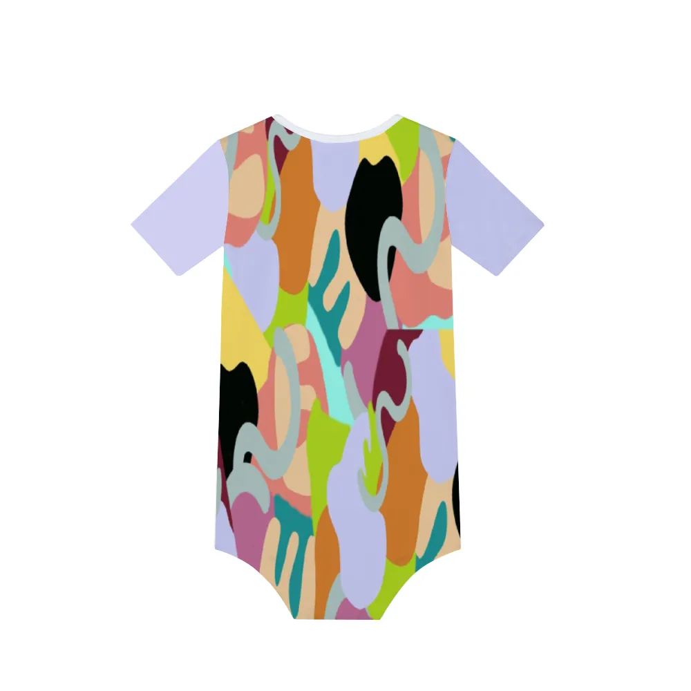 Abstract Wild Baby's Short Sleeve Romper