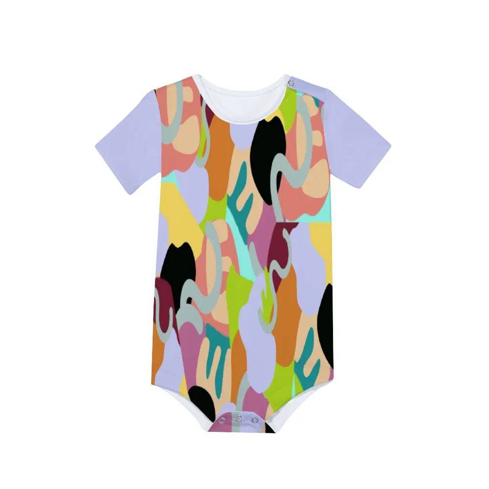 Abstract Wild Baby's Short Sleeve Romper