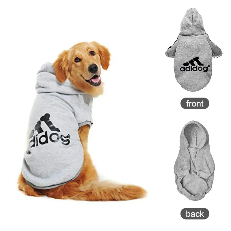 Adidog Hoodie - Hooded Dog Sweatshirts for Winter - Warm Dog Sweater