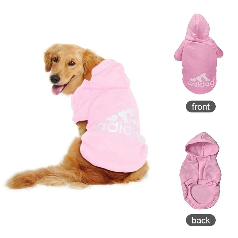 Adidog Hoodie - Hooded Dog Sweatshirts for Winter - Warm Dog Sweater