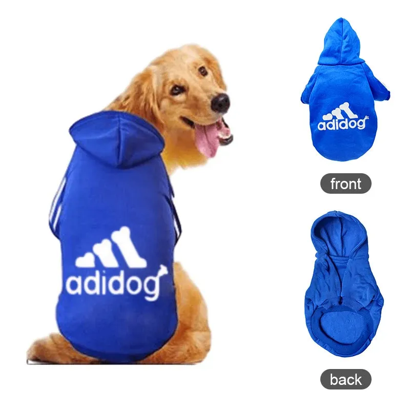 Adidog Hoodie - Hooded Dog Sweatshirts for Winter - Warm Dog Sweater