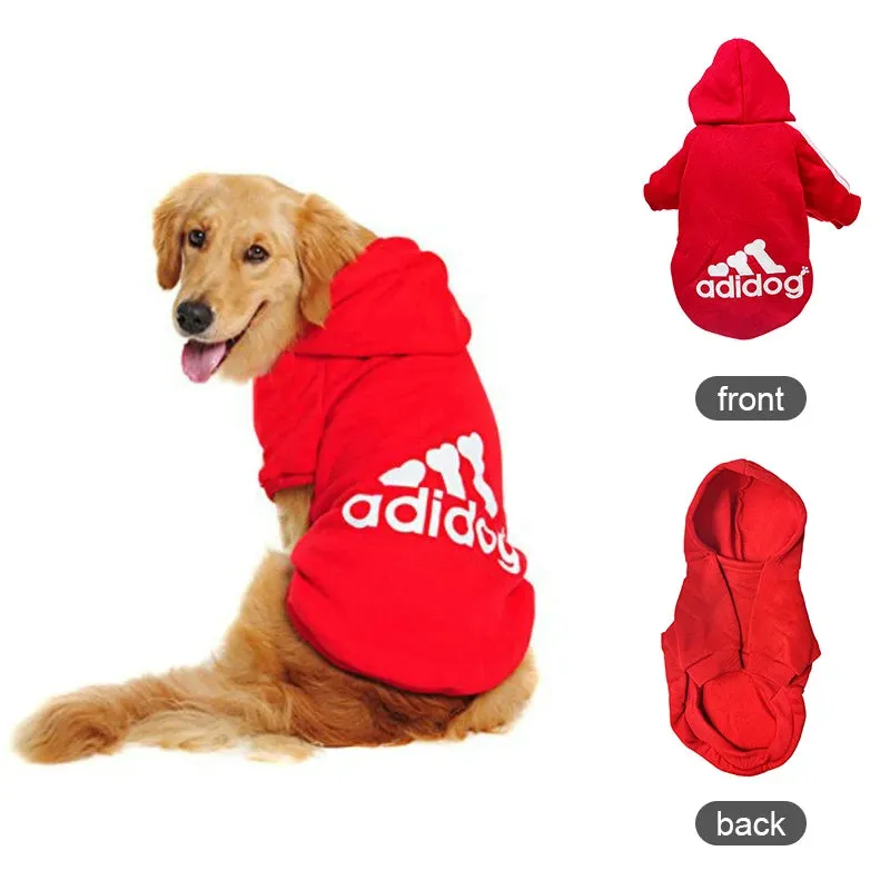 Adidog Hoodie - Hooded Dog Sweatshirts for Winter - Warm Dog Sweater