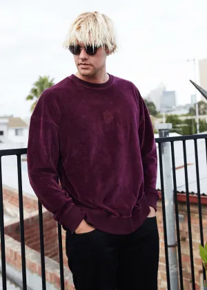 Afends Mens Velour Flame - Relaxed Crew Neck