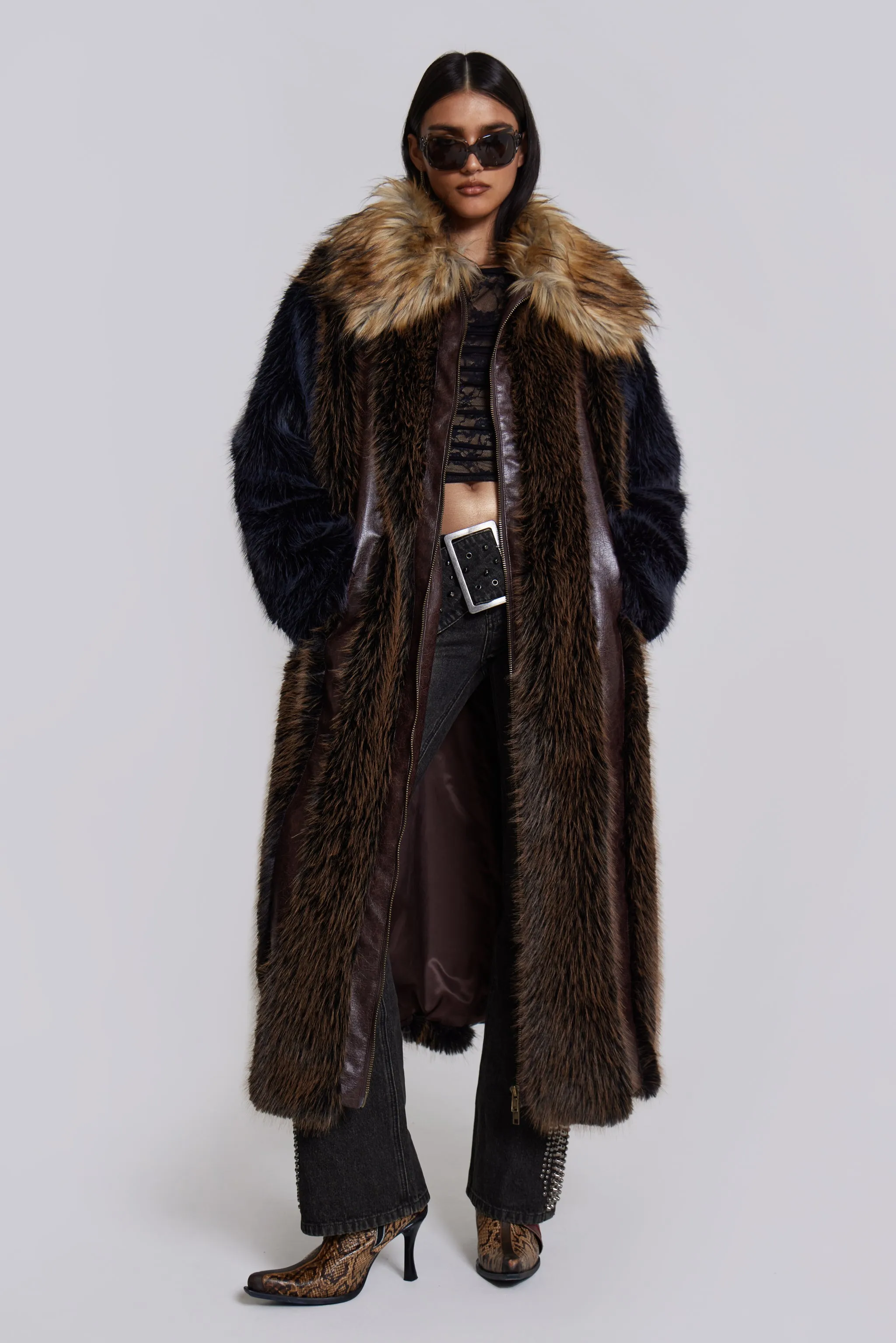 Agatha Brown Faux Fur Coat