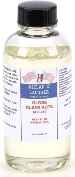 Alclad II ALC-310 Klear Kote Gloss Clear Top Coat Paint 4oz