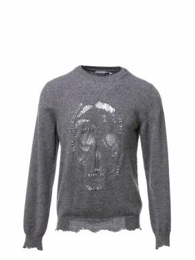 Alexander McQueen Skull Pierced Crewneck Jumper