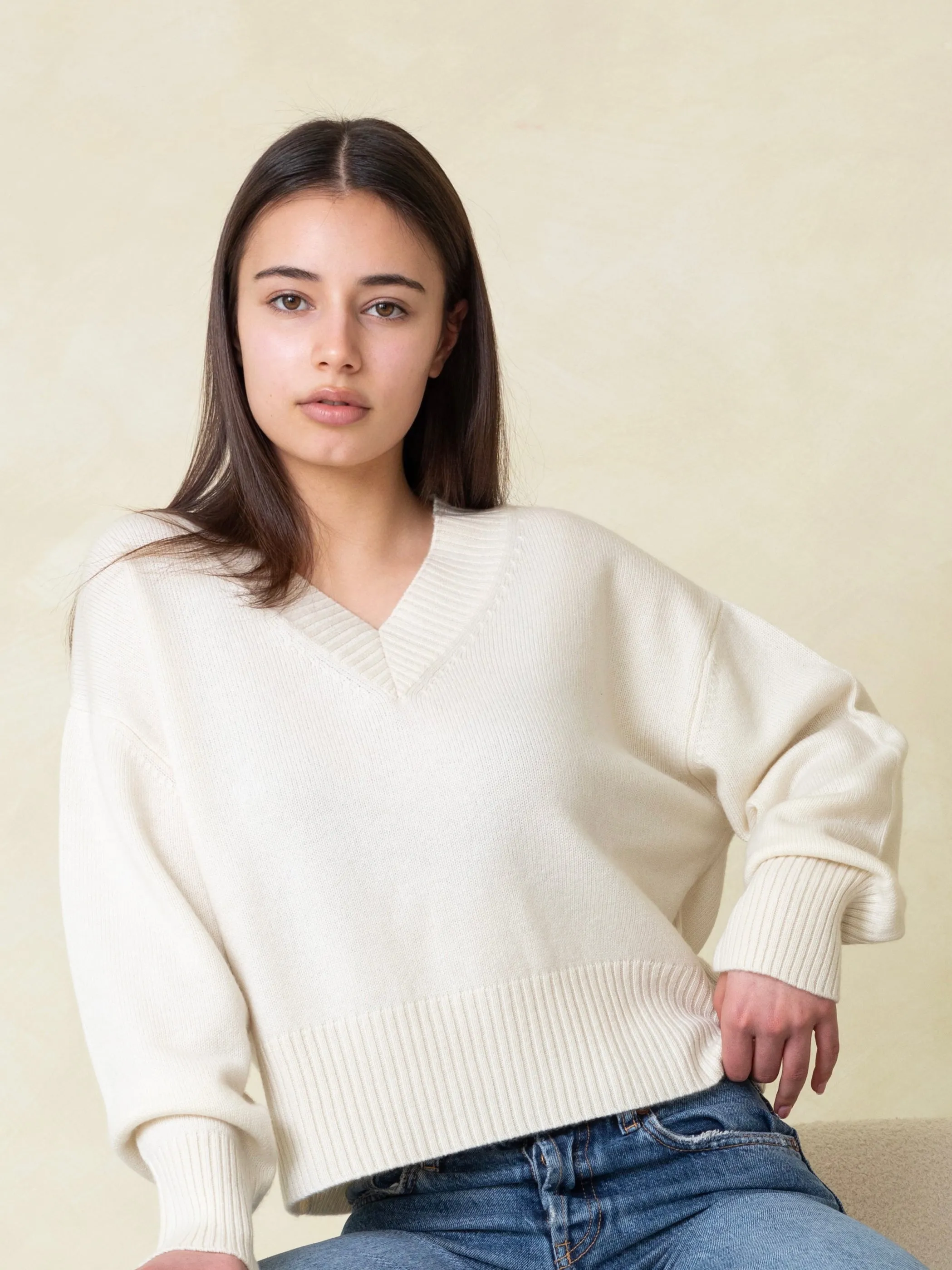 April Cashmere Sweater White