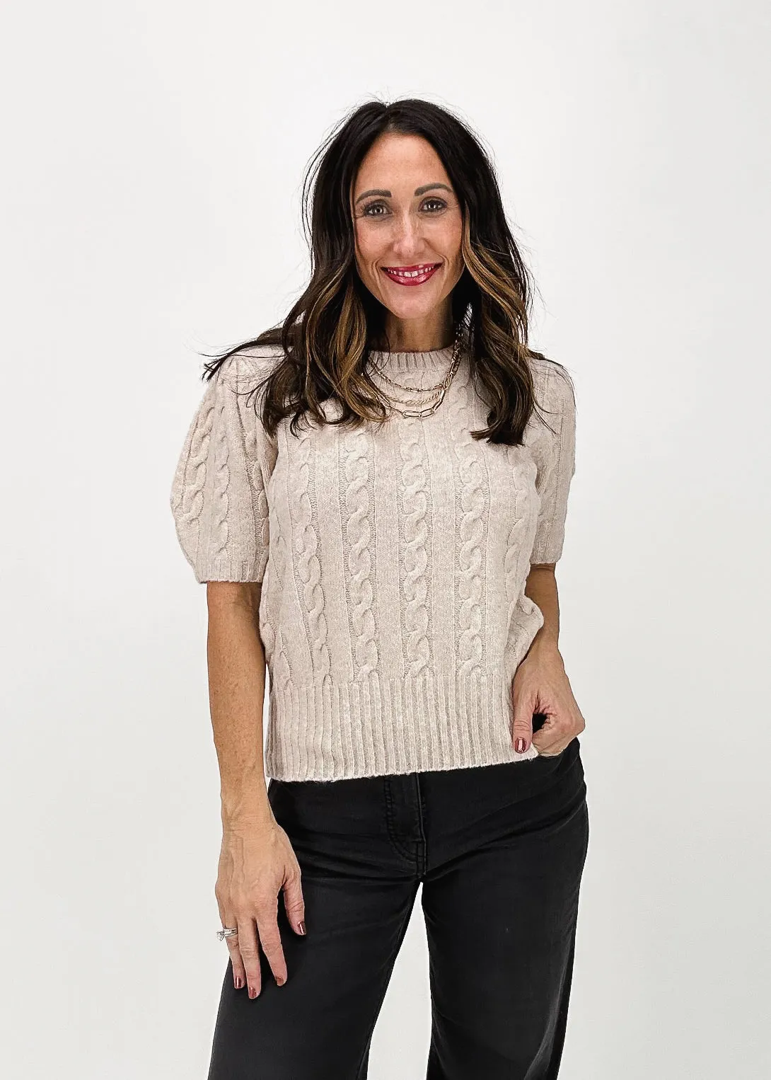 Ashlyn Cable Knit Sweater Top