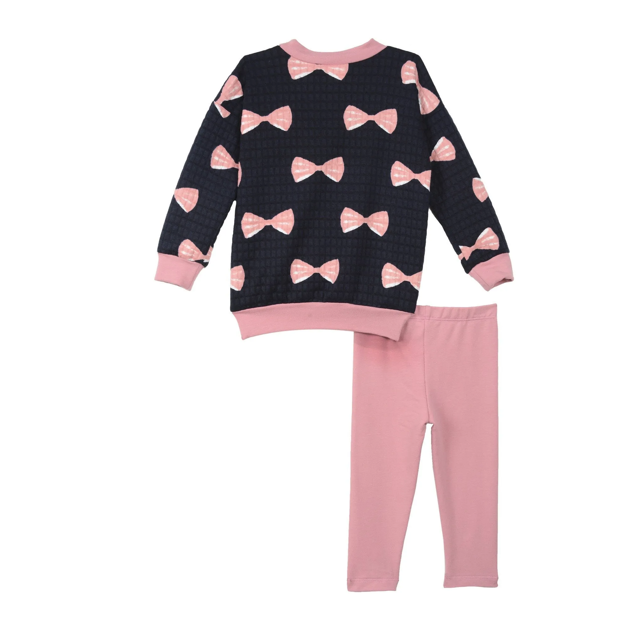 Aya Pink Bow Sweatshirt Legging Set