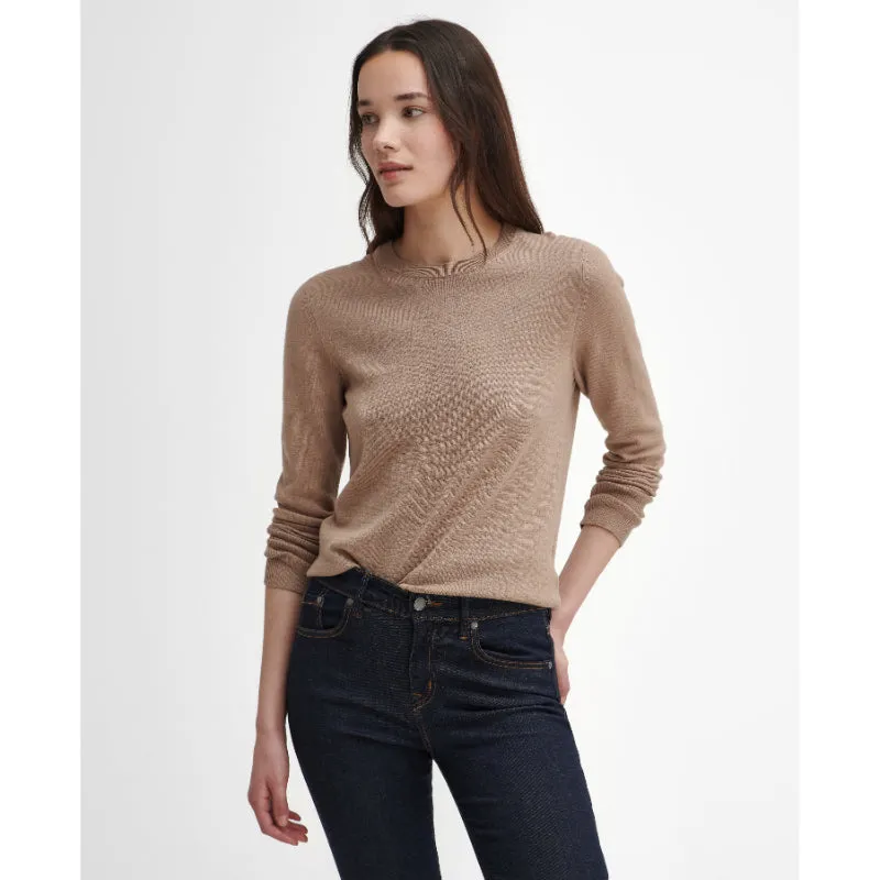 Barbour Brambles Cotton Cashmere Knitted Ladies Jumper - Sand Dune