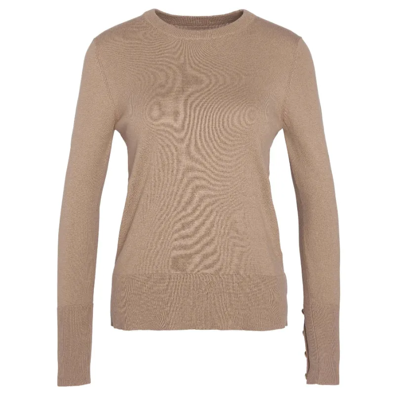 Barbour Brambles Cotton Cashmere Knitted Ladies Jumper - Sand Dune