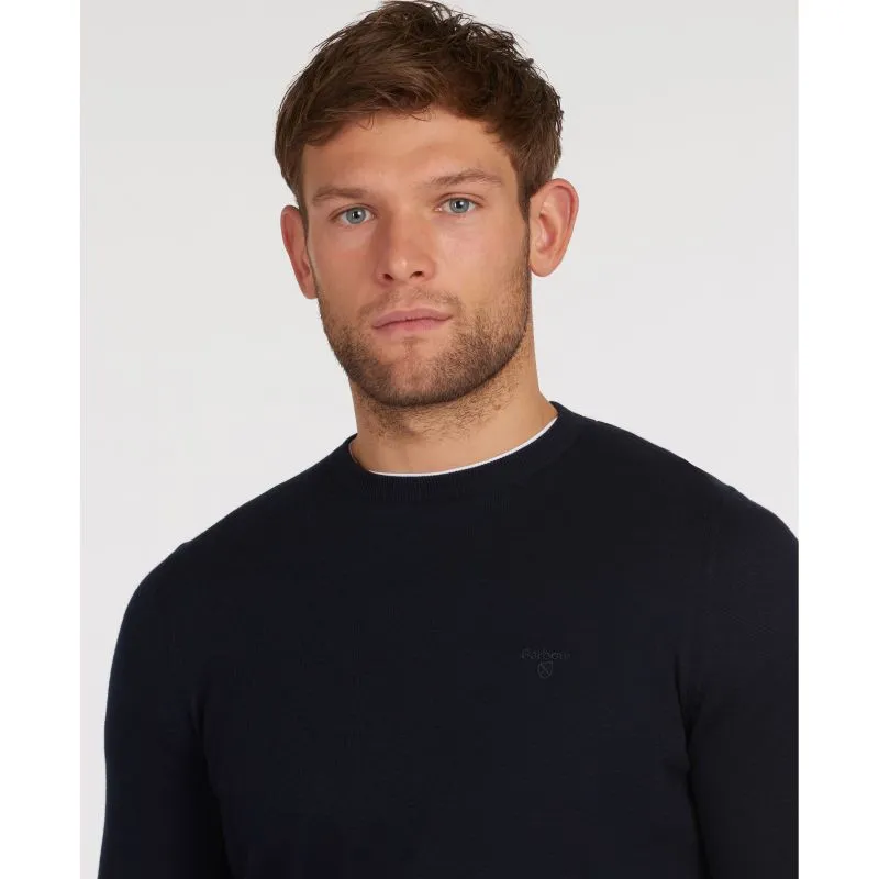 Barbour Light Cotton Crew Neck Mens Jumper - Navy