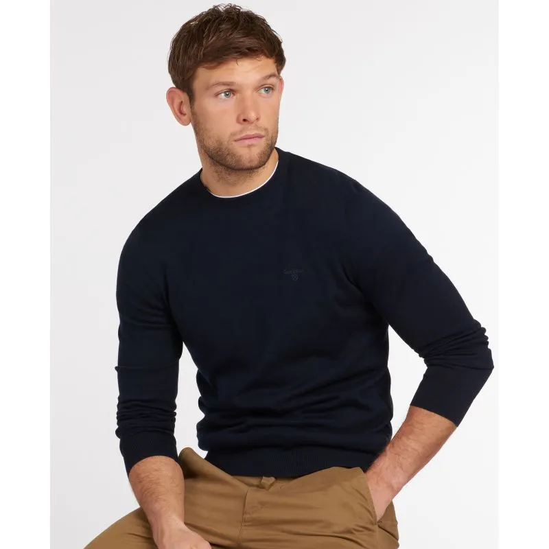 Barbour Light Cotton Crew Neck Mens Jumper - Navy