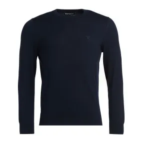 Barbour Light Cotton Crew Neck Mens Jumper - Navy