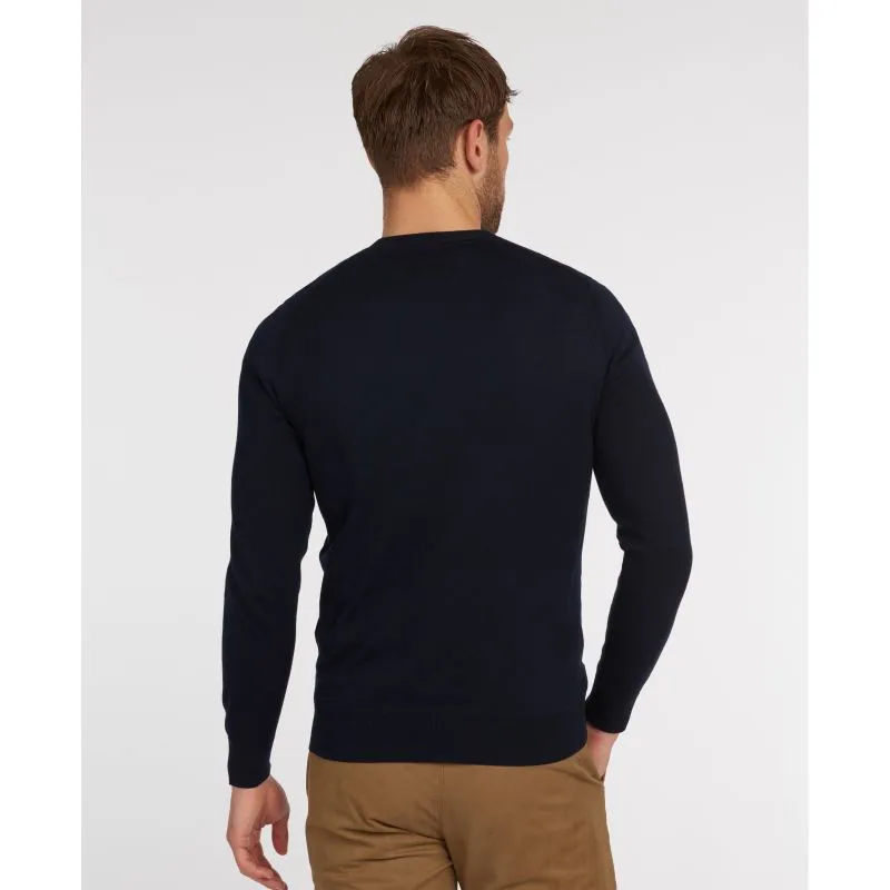 Barbour Light Cotton Crew Neck Mens Jumper - Navy