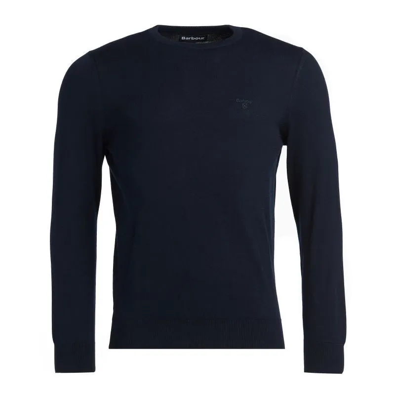 Barbour Light Cotton Crew Neck Mens Jumper - Navy