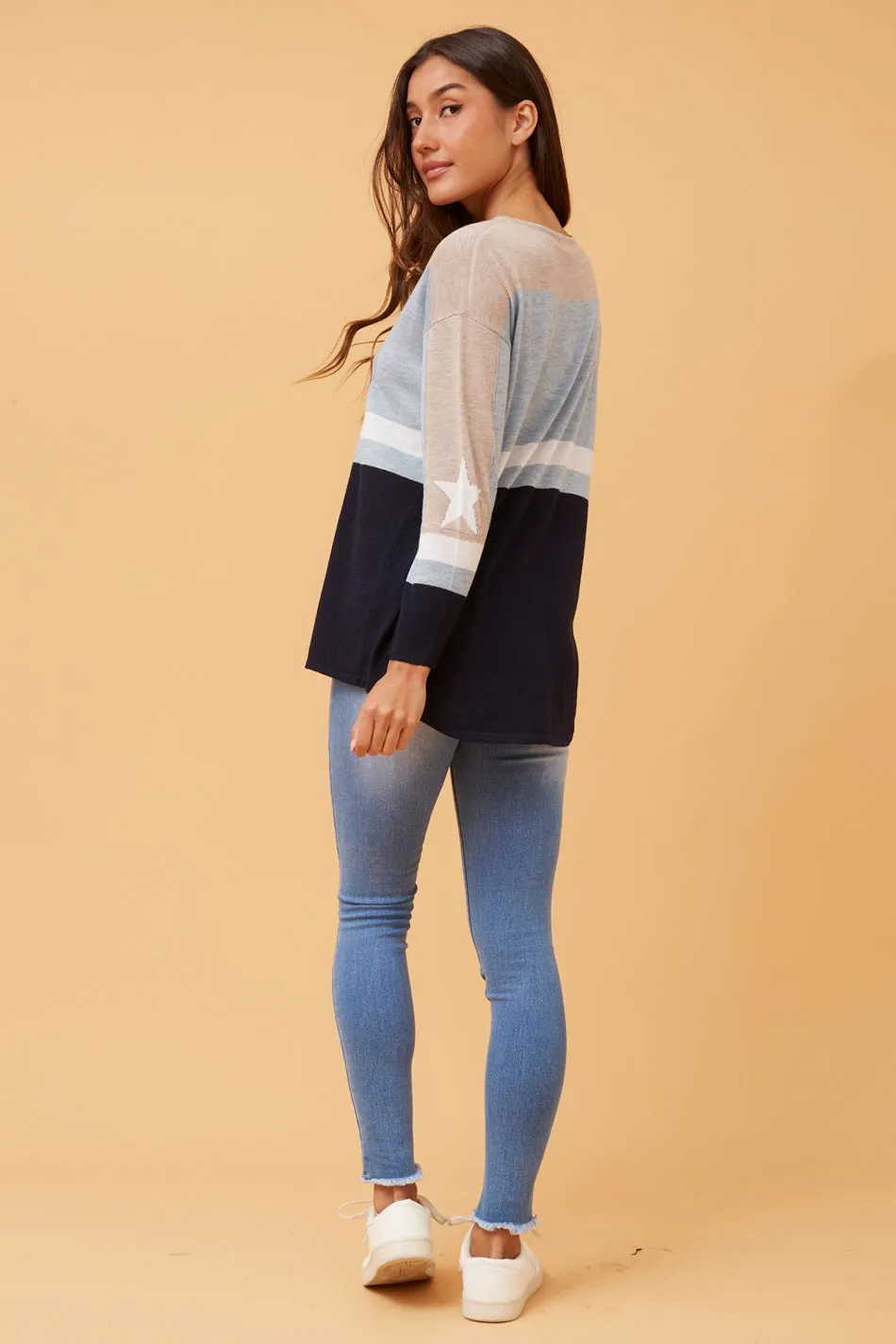 BEA COLOUR BLOCK KNIT JUMPER