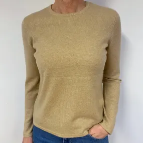 Beige Cashmere Crew Neck Jumper Medium