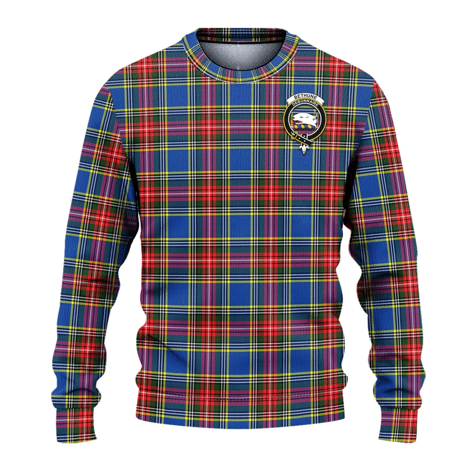 Bethune Tartan Ugly Sweater with Family Crest