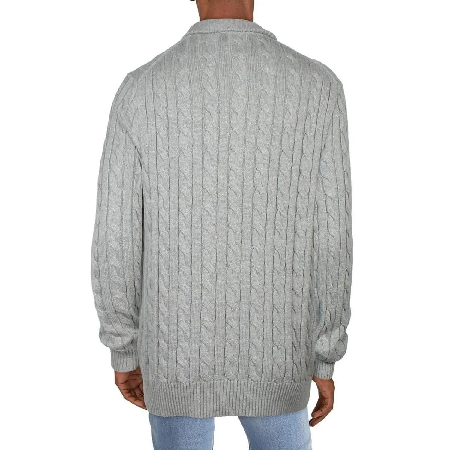 Big & Tall Mens Cable Knit Mock Turtleneck Sweater