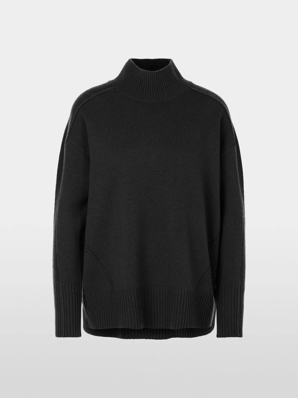 Black Cashmere Blend Polo Neck Sweater