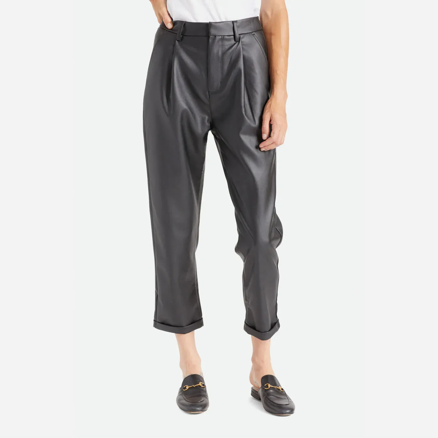 Brixton | Aberdeen Leather Trouser Pant | Black