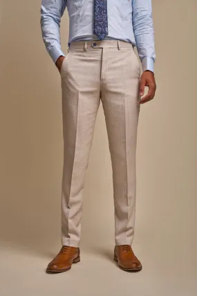 Caridi Beige Tweed Trousers