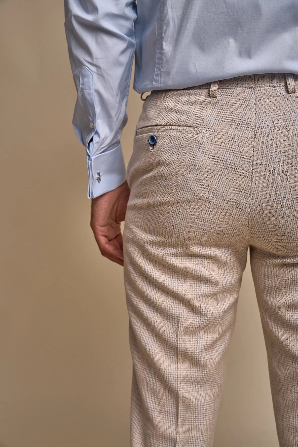 Caridi Beige Tweed Trousers