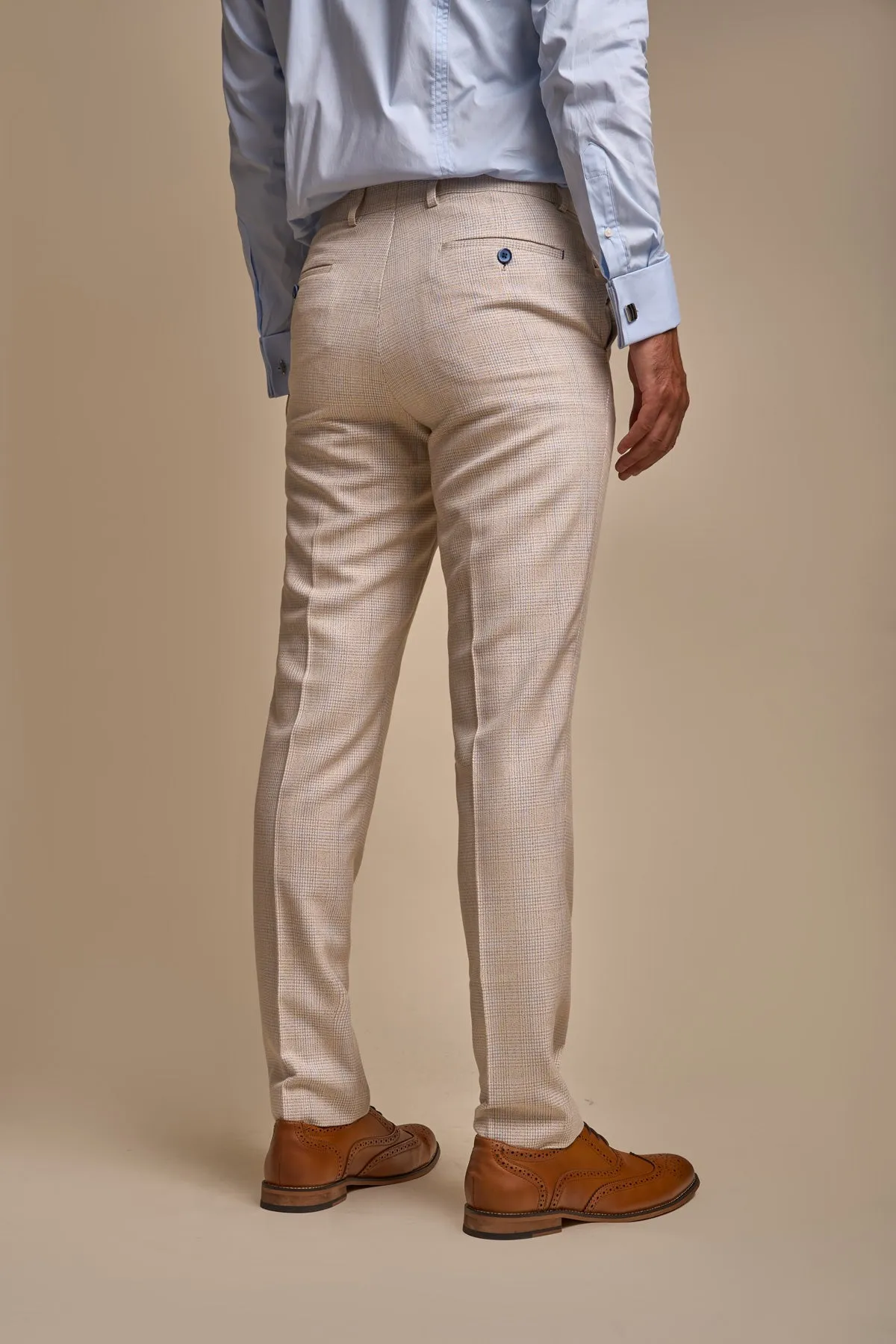 Caridi Beige Tweed Trousers