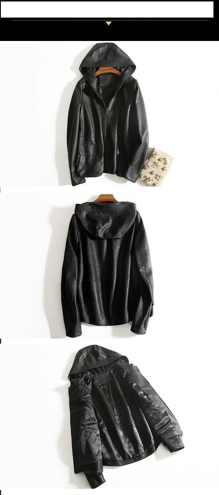 Casual Genuine Womens Leather Coat