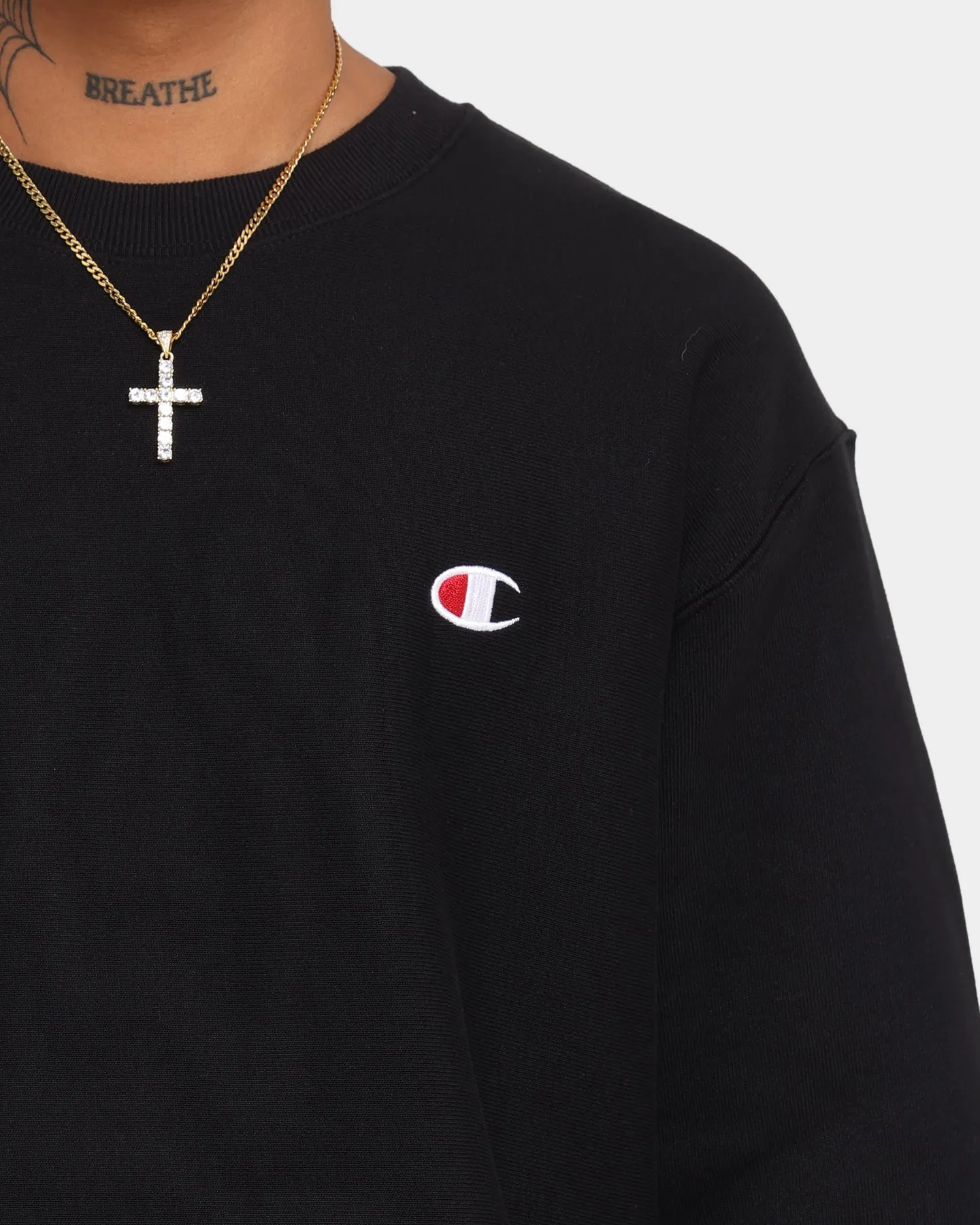 Champion Rev Weave Crew Black