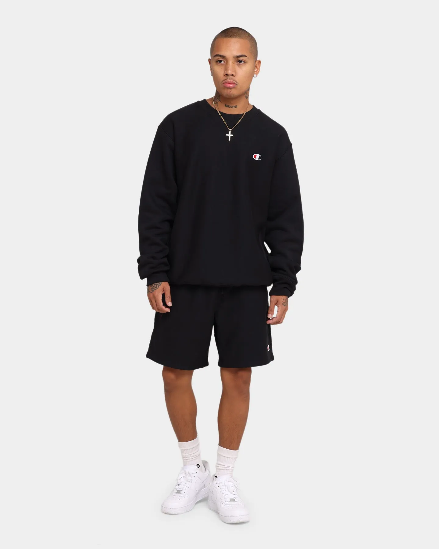 Champion Rev Weave Crew Black