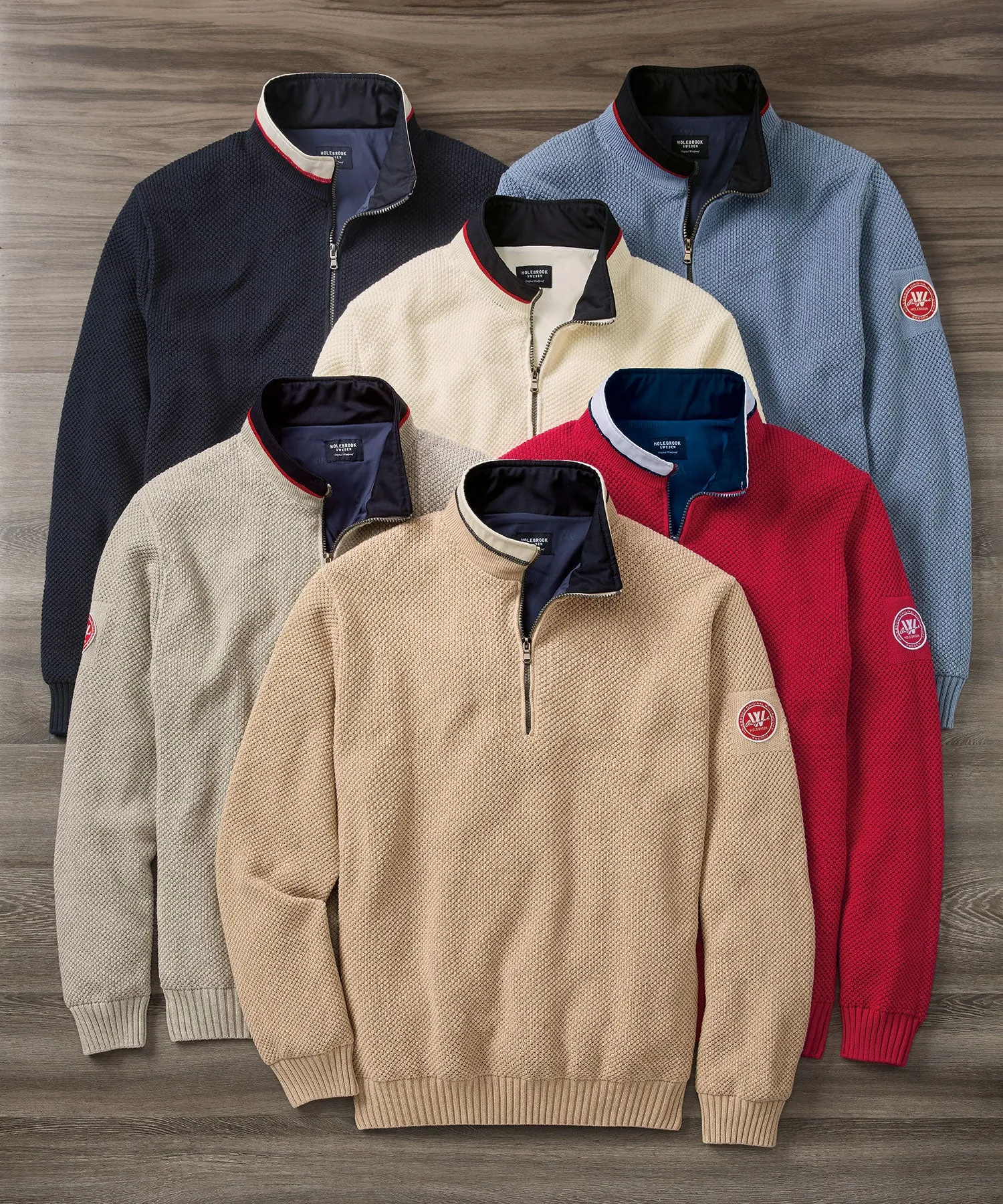 Classic Windproof Cotton Quarter-Zip Sweater