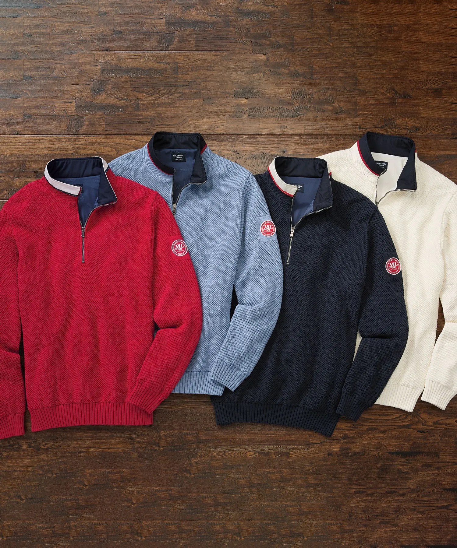 Classic Windproof Cotton Quarter-Zip Sweater