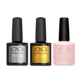 CND - Shellac Combo - Base, Top & Grapefruit Sparkle