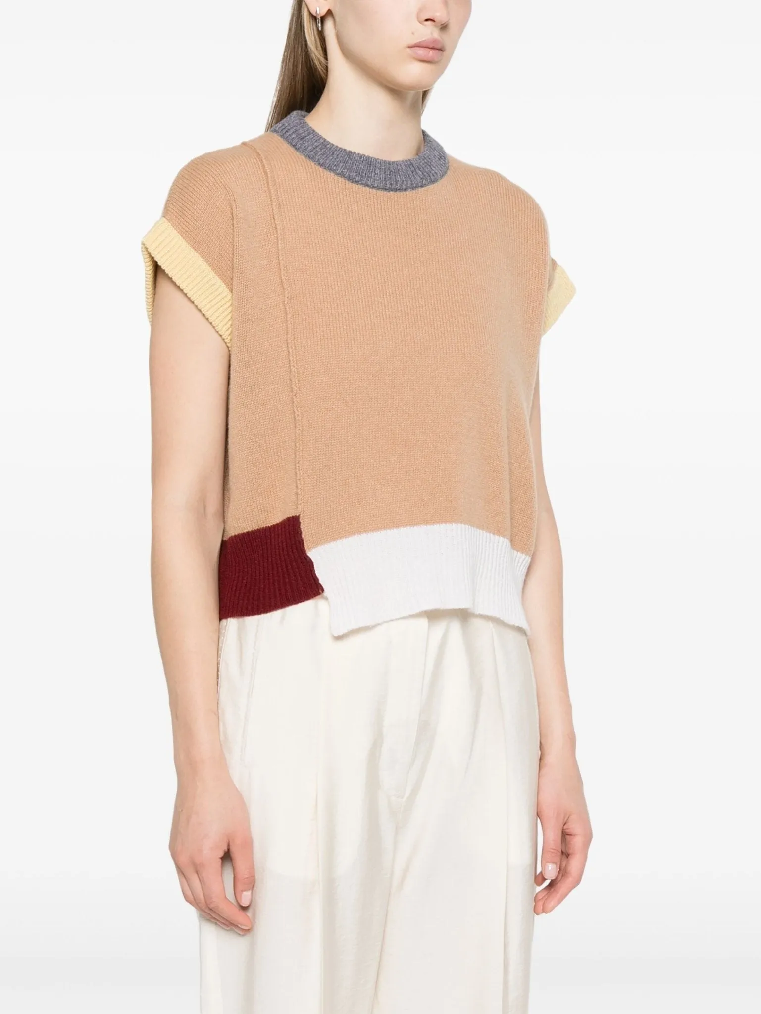 colourblock cashmere top