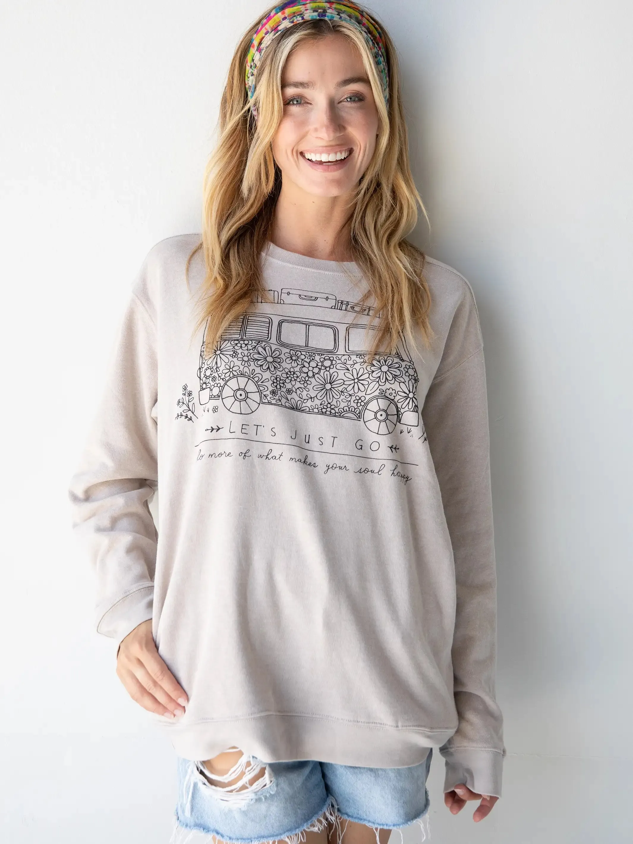 Comfy Pocket Sweatshirt - Let's Just Go Van