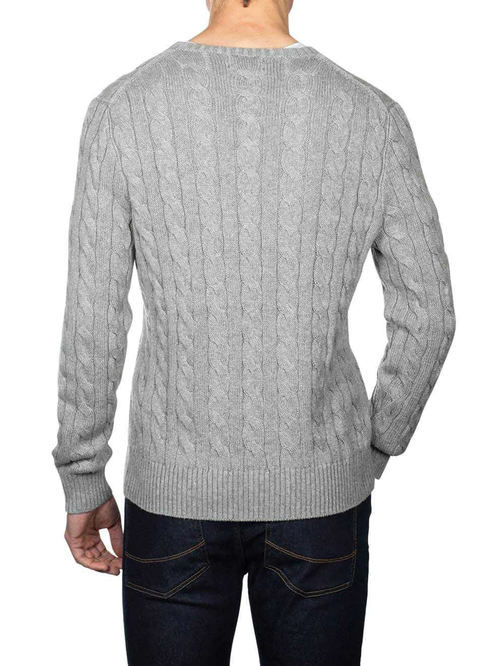 Cotton Cable Sweater Grey