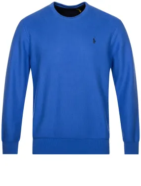 Cotton Crewneck Jumper Blue