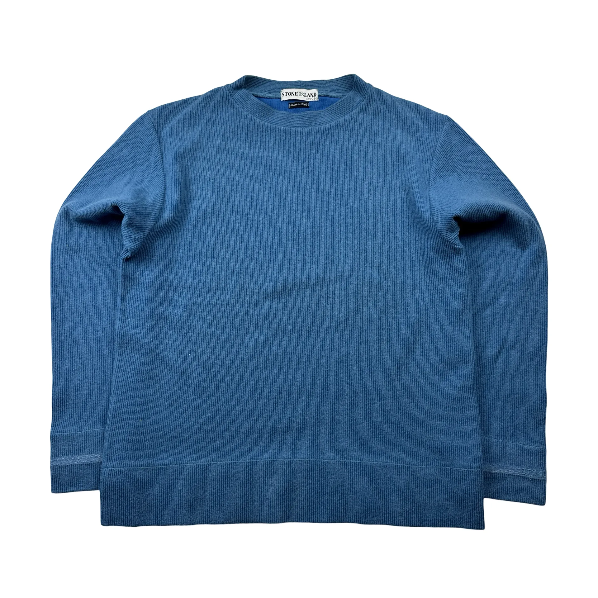 CP Company 2000 Boxy Fit Wool Blend Blue Crewneck Jumper - Small