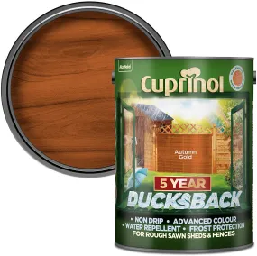 Cuprinol Ducksback 5 Year Waterproof for Sheds and Fences - Autumn Gold 5 Litre