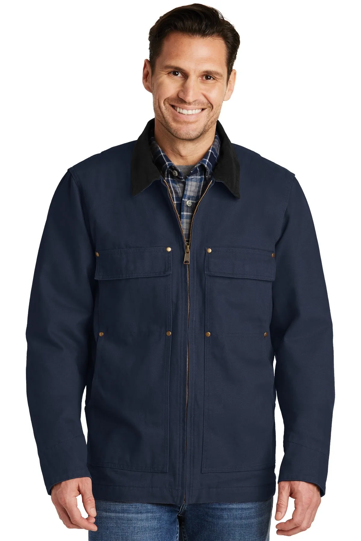 Custom Embroidered - CornerStone® Washed Duck Cloth Chore Coat. CSJ50