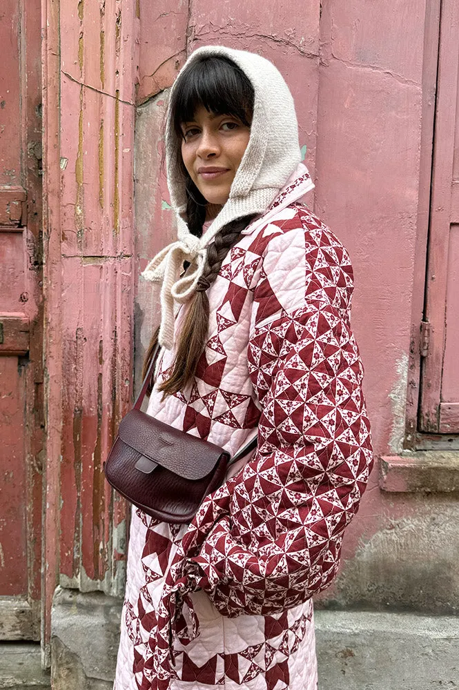 Damson Madder Dahlia Pink and Red Quilted Coat