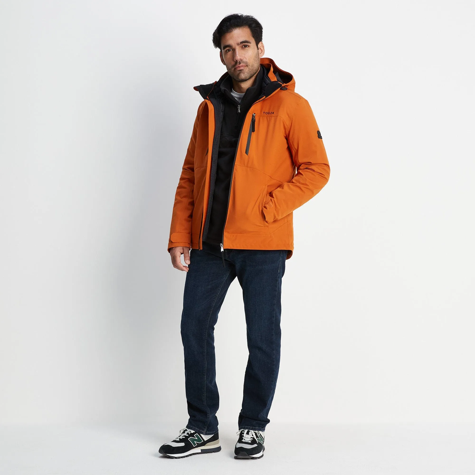 Denton Mens 3-in-1 Waterproof Jacket - Dark Orange