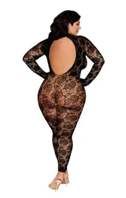 Diamond Full Coverage Gloved Bodystocking Plus Size