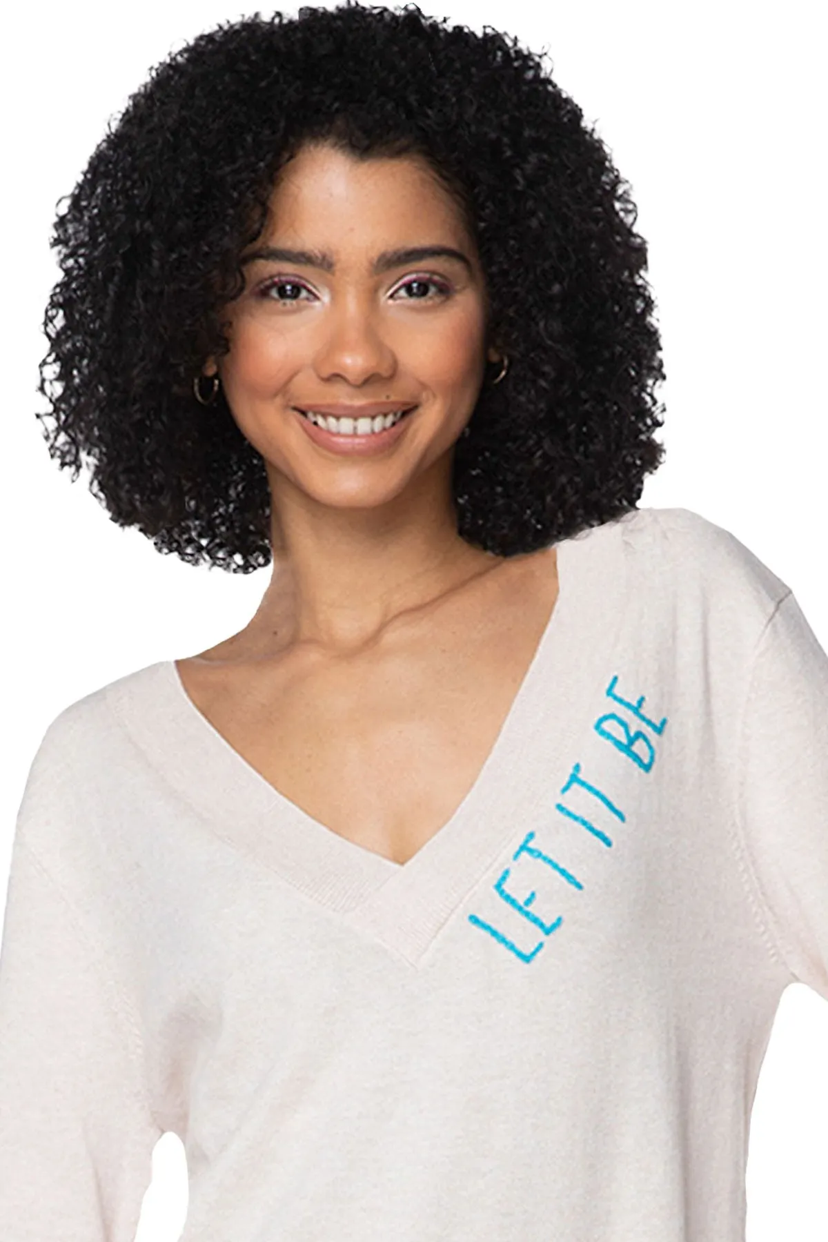 Eco Cotton V-Neck Sweater | Let it Be